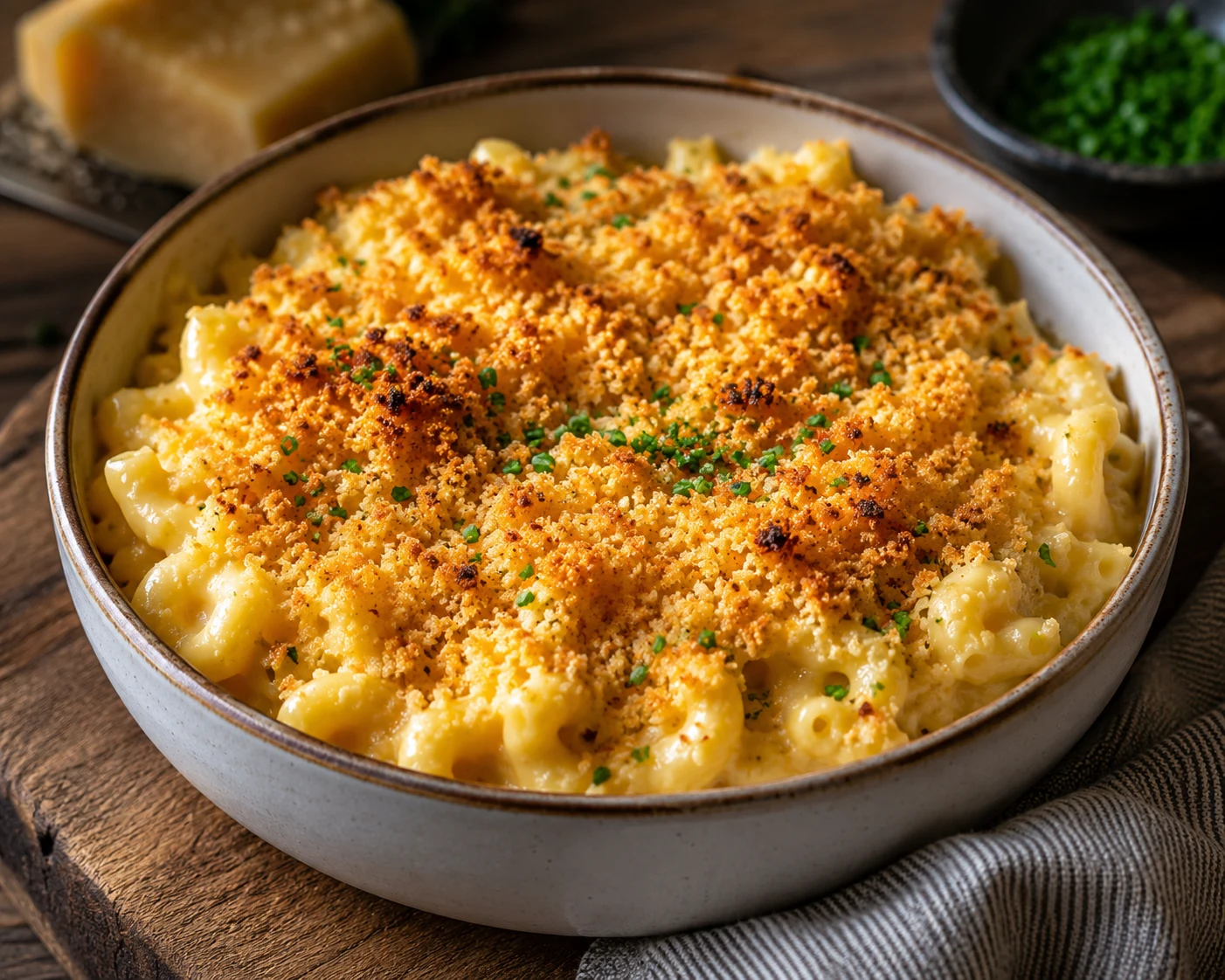 Classic Mac'n'Cheese von Food on Wheels mit knuspriger Kruste